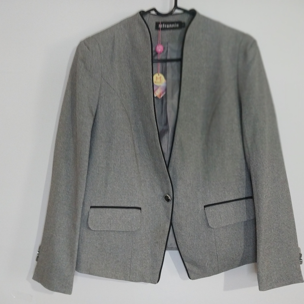 Mfrannie Lot of Two Women's Grey Pants and Blazer Suit Size Large Polyester - Picture 3 of 16